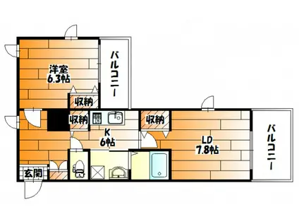 ピエール・ドゥ・ロンサール(1LDK/3階)の間取り写真