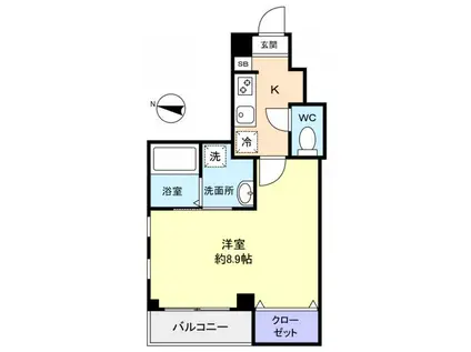 シンシア壱番館(1K/6階)の間取り写真
