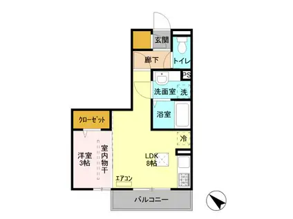 グラン ディーオ(1LDK/1階)の間取り写真