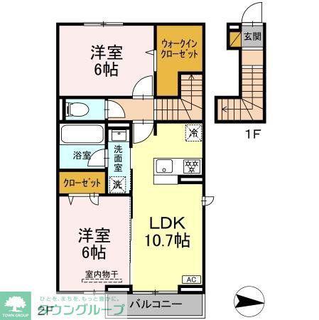 ラプエルタ(2LDK/2階)の間取り写真