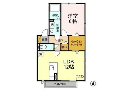 エスペランサ(1LDK/2階)の間取り写真