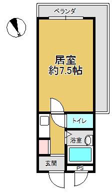 メゾン阪南II(1K/3階)の間取り写真