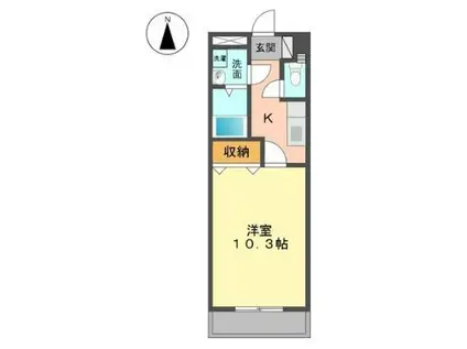 コンフォール21(1K/1階)の間取り写真