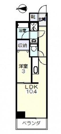 カーサとぎや町(1LDK/8階)の間取り写真
