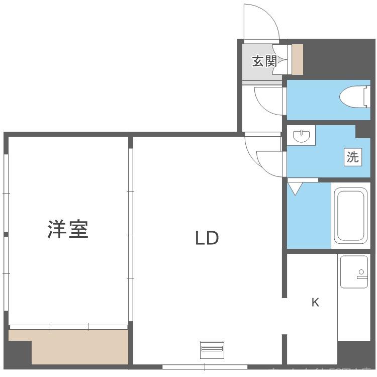 プレジール22(1LDK/3階)の間取り写真