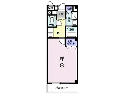 Mパレス(1K/2階)の間取り写真