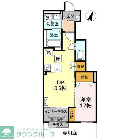 マリーゴールド(1LDK/1階)の間取り写真