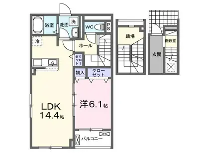 アバンツァートI(1LDK/3階)の間取り写真