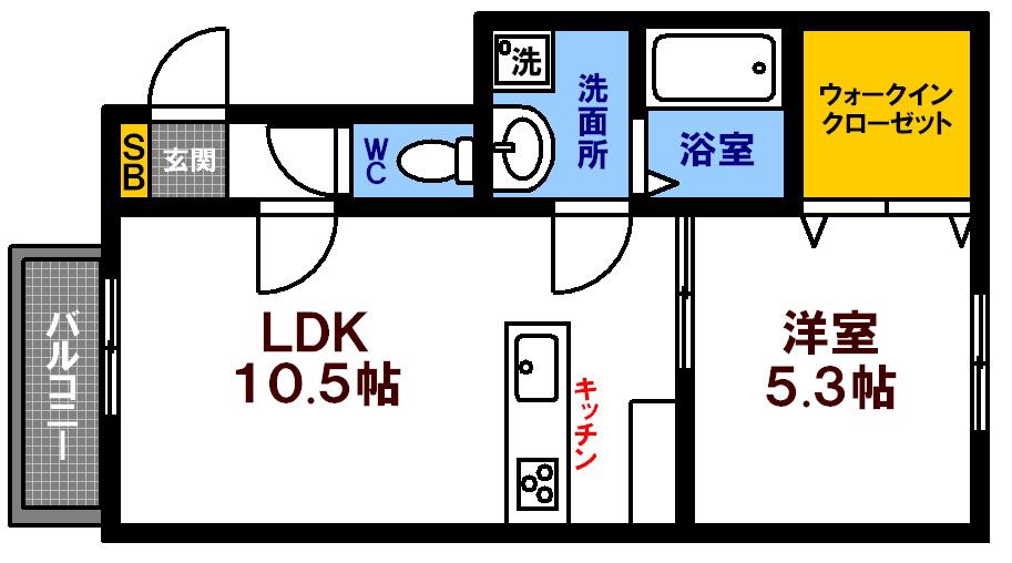 SA04(1LDK/2階)の間取り写真