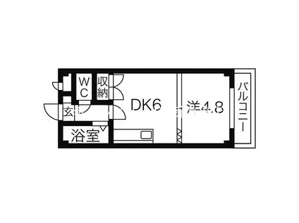 OMレジデンス宮の森(1DK/4階)の間取り写真