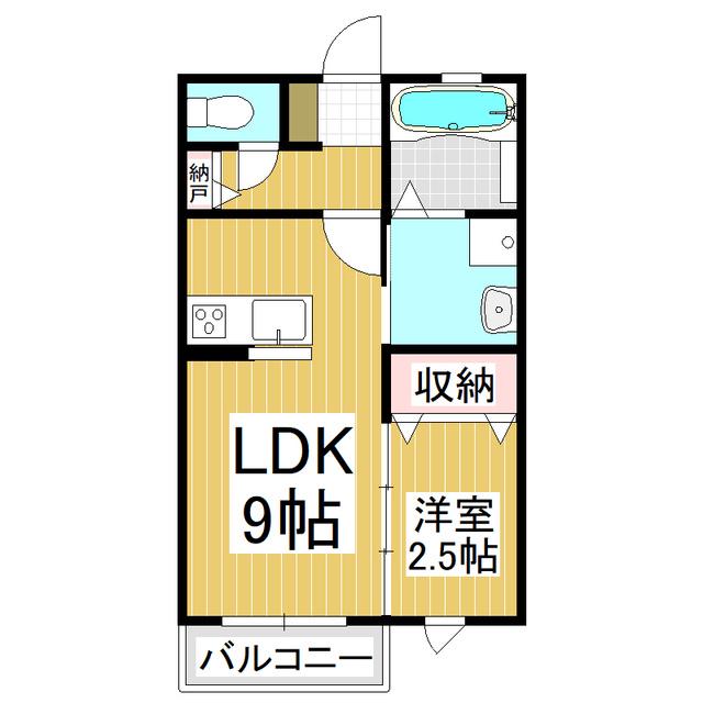 ベルメゾンマッハ1(1LDK/2階)の間取り写真