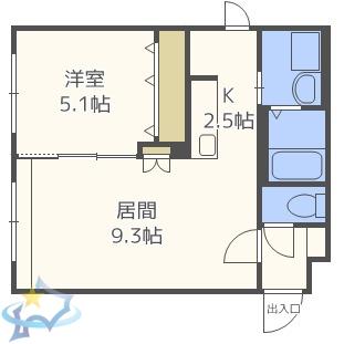 グランメール 24-D(1LDK/4階)の間取り写真