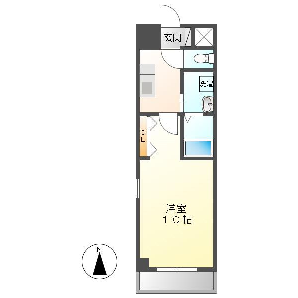 プルミエコート(1K/4階)の間取り写真