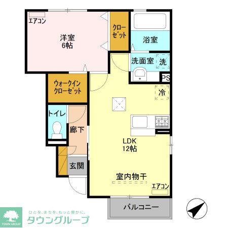 グレイスガーデン椿(1LDK/1階)の間取り写真