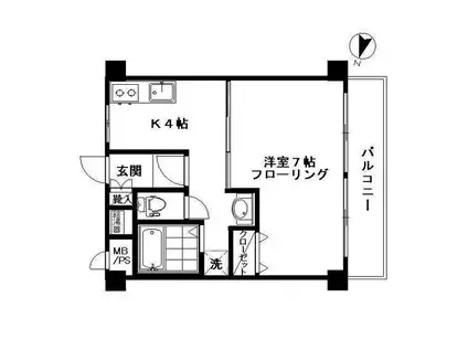 シュロス平山(1K/1階)の間取り写真