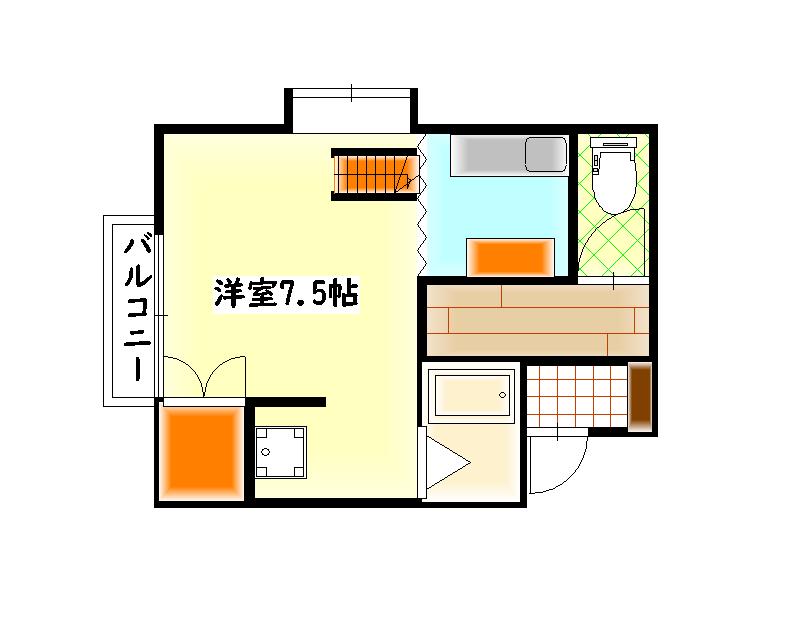 パラドール21(1K/1階)の間取り写真