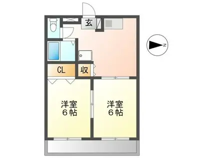 メゾン高橋A(2DK/1階)の間取り写真