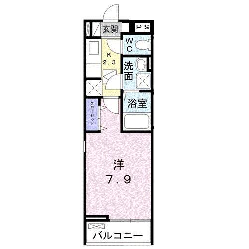 コルソ トーネ(1K/1階)の間取り写真