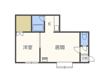 メゾンドール真栄(1LDK/2階)の間取り写真