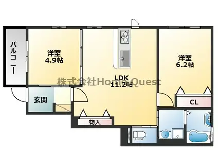 SACHI RESIDENCE(2LDK/1階)の間取り写真