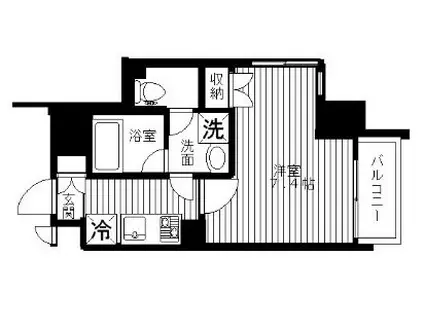 セリーズ門前仲町(1K/8階)の間取り写真