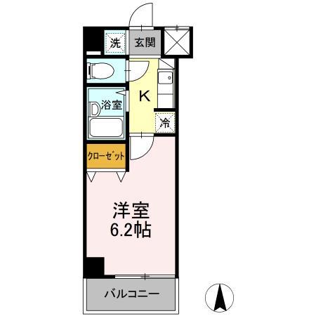 ロイヤル武蔵野(1K/2階)の間取り写真