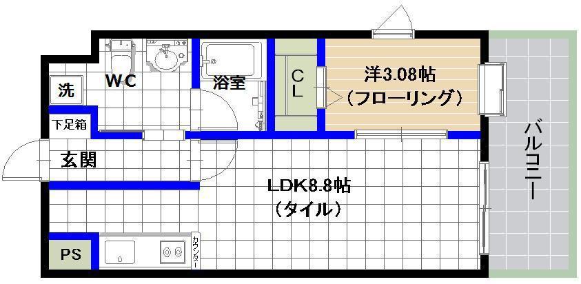 マーベル寿扇(1LDK/5階)の間取り写真