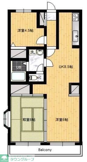 GARDEN PURE(2LDK/3階)の間取り写真