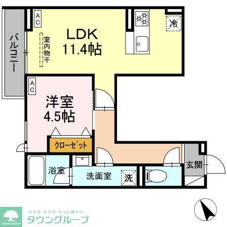 セレスティア桜上水(1LDK/2階)の間取り写真