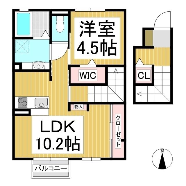 セジュールあい(1LDK/2階)の間取り写真