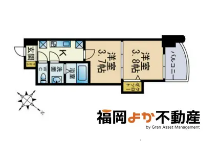 アリヒオ博多駅北(2K/10階)の間取り写真