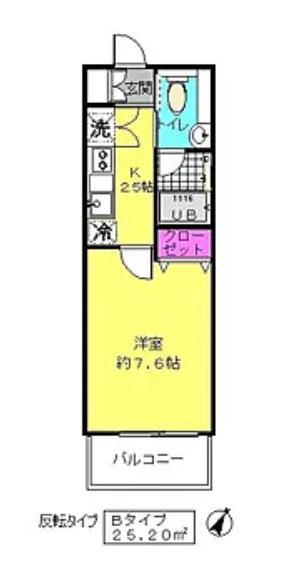 ソレアード上鷺(1K/3階)の間取り写真