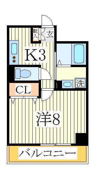 アルバ南柏(1K/5階)の間取り写真