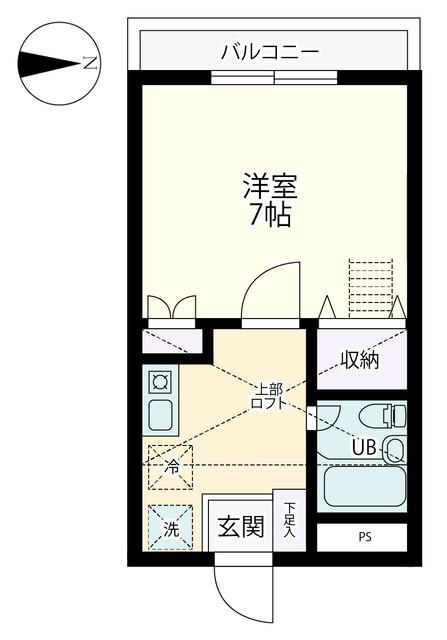 シティパル・イースト(1K/2階)の間取り写真