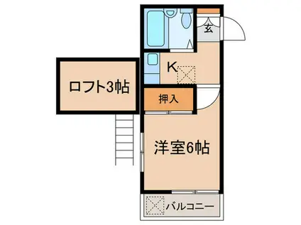 フェリースアビタシオン(1K/2階)の間取り写真