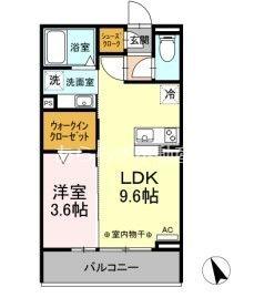 LUCE(1LDK/2階)の間取り写真