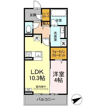 CE IL SOLE(1LDK/2階)の間取り写真
