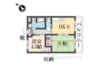 ホワイトハイツ(2DK/1階)の間取り写真