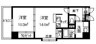 プルメリアハウス(1LDK/5階)の間取り写真