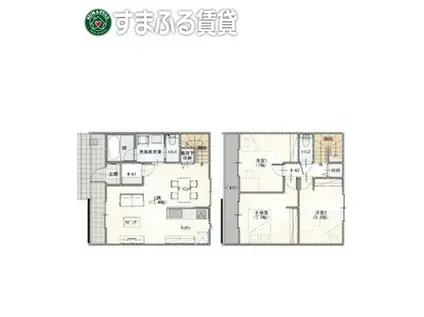 高浜市田戸町戸建(3LDK/1階)の間取り写真