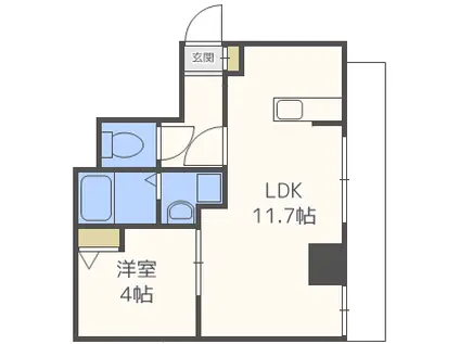 ヴォーヌンク博多駅東(1LDK/6階)の間取り写真