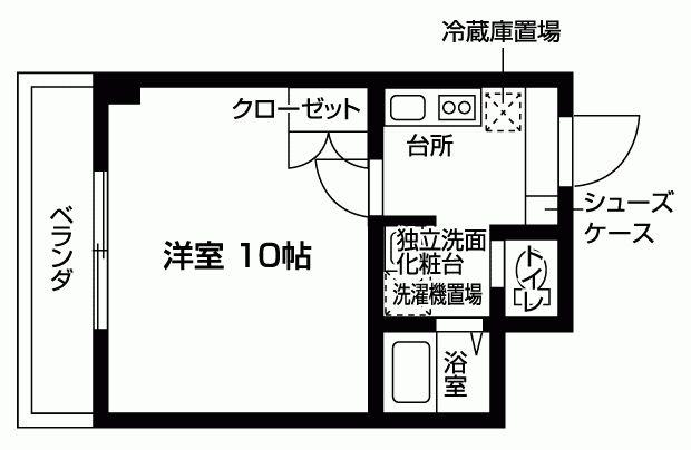 アルトシュロス四条大宮(1K/1階)の間取り写真