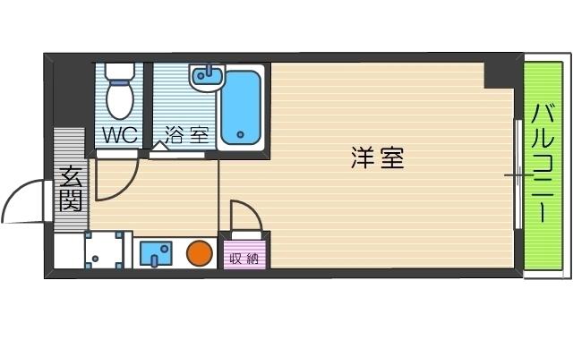 LAKIAMAISON弁天町(1K/7階)の間取り写真