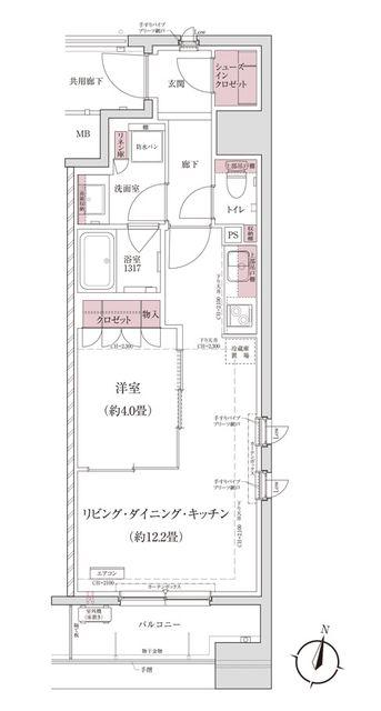 パークアクシス仙台西公園(1LDK/3階)の間取り写真