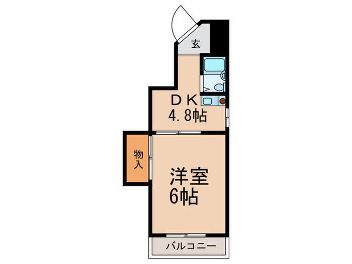 ダンディライオン王子公園(1DK/7階)の間取り写真