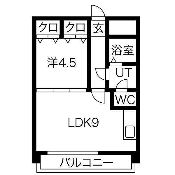 日映マンションⅢ(1LDK/3階)の間取り写真