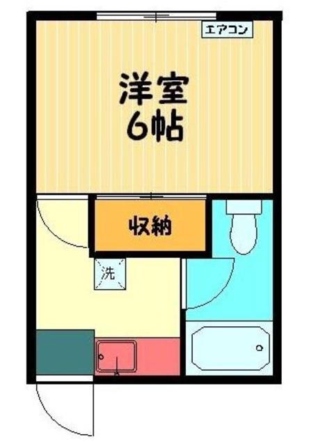 晴美マンション(1K/2階)の間取り写真