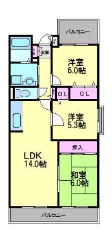 プロシードカイト(3LDK/3階)の間取り写真