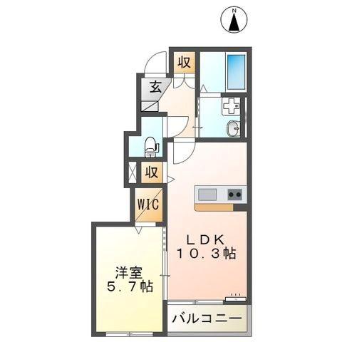 MAISON KS(1LDK/1階)の間取り写真