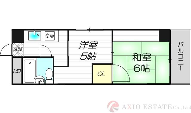 白倉マンション(2K/7階)の間取り写真